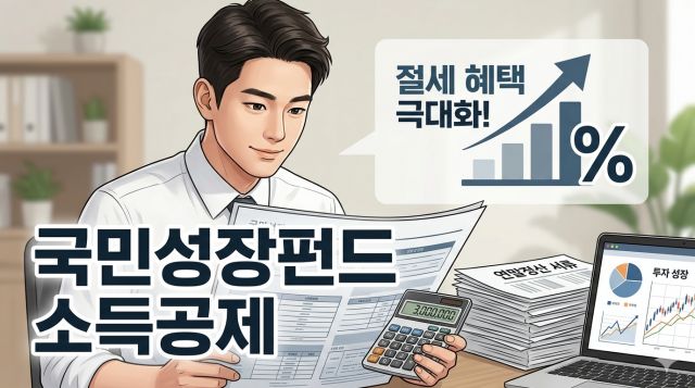 국민성장펀드 소득공제 혜택과 절세 효과를 확인하는 직장인 이미지