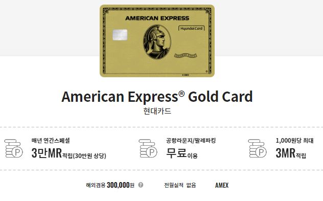 아메리칸 익스프레스 골드 현대카드