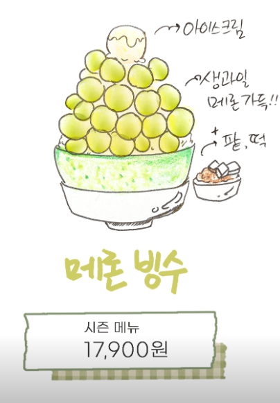 메론빙수 그림사진
