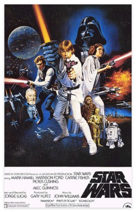 어둠과 빛의 상징, 스타워즈 영화 포스터