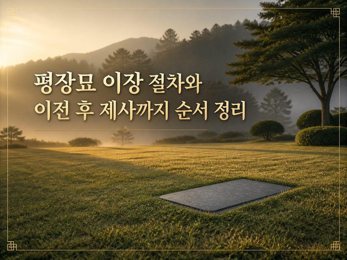 평장묘 이장 절차와 이전 후 제사까지 순서 정리