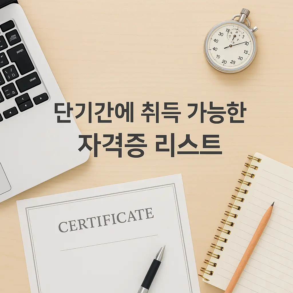 단기간에 취득 가능한 자격증 리스트 10가지 완벽 정리