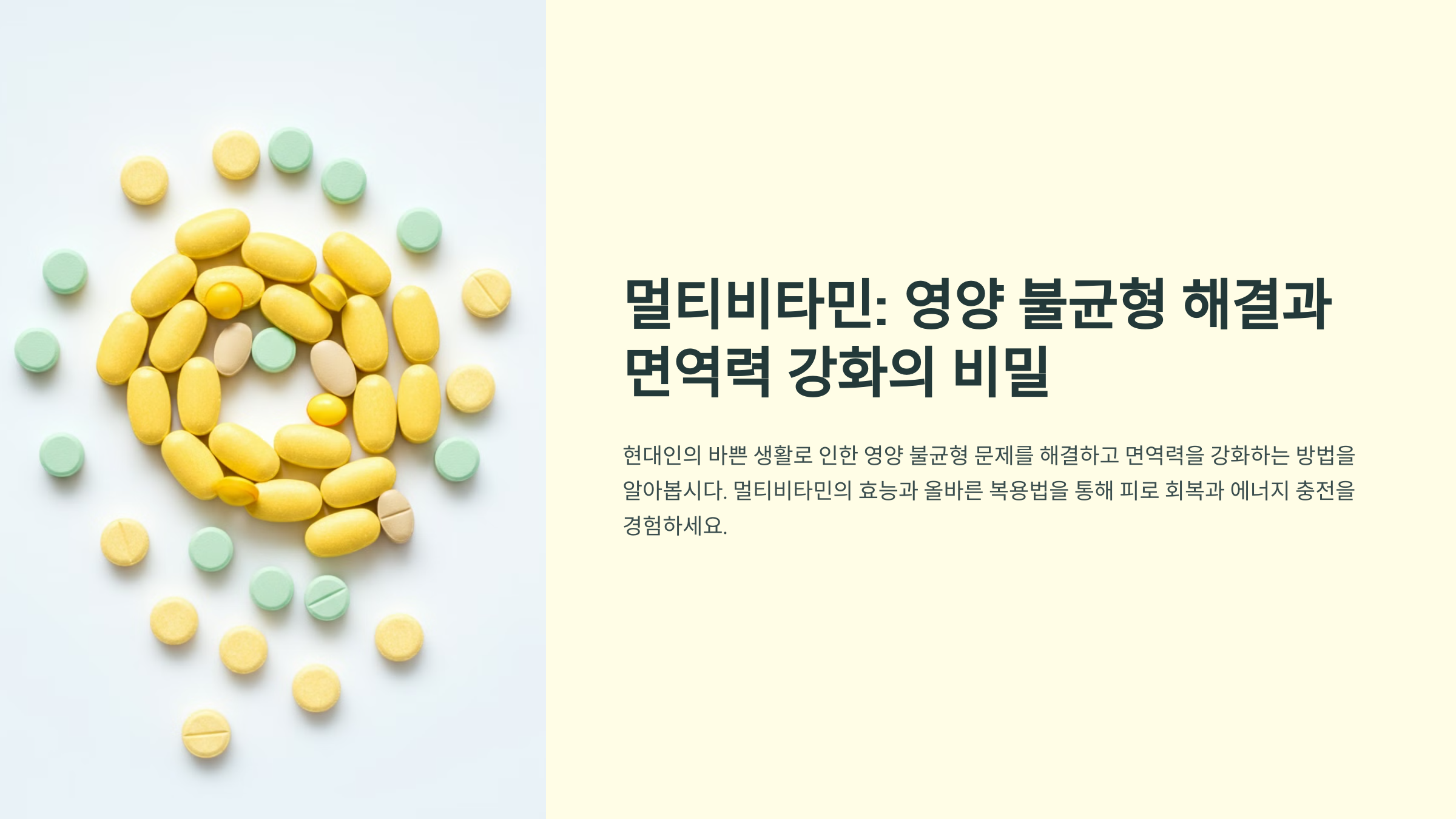 영양 불균형 끝! 멀티비타민으로 피로 회복과 면역력 업그레이드