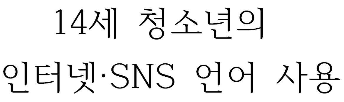 14세 청소년의 인터넷·SNS 언어 사용