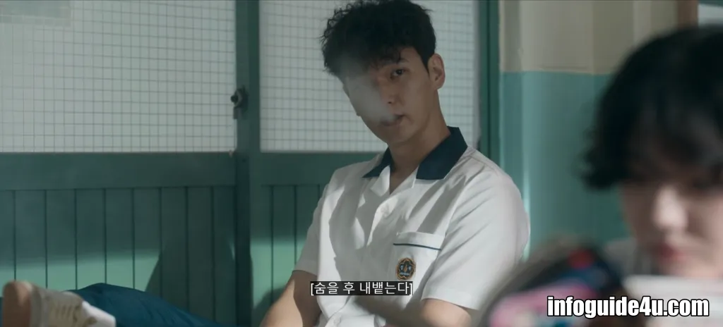 전자담배를 피는 기수