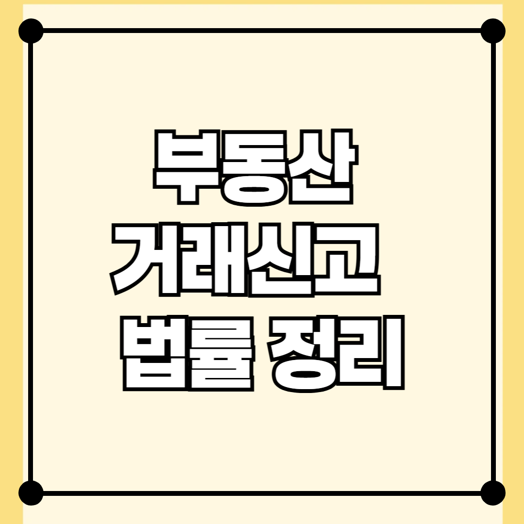 부동산 거래신고 등에 관한 법률 완벽 정리
