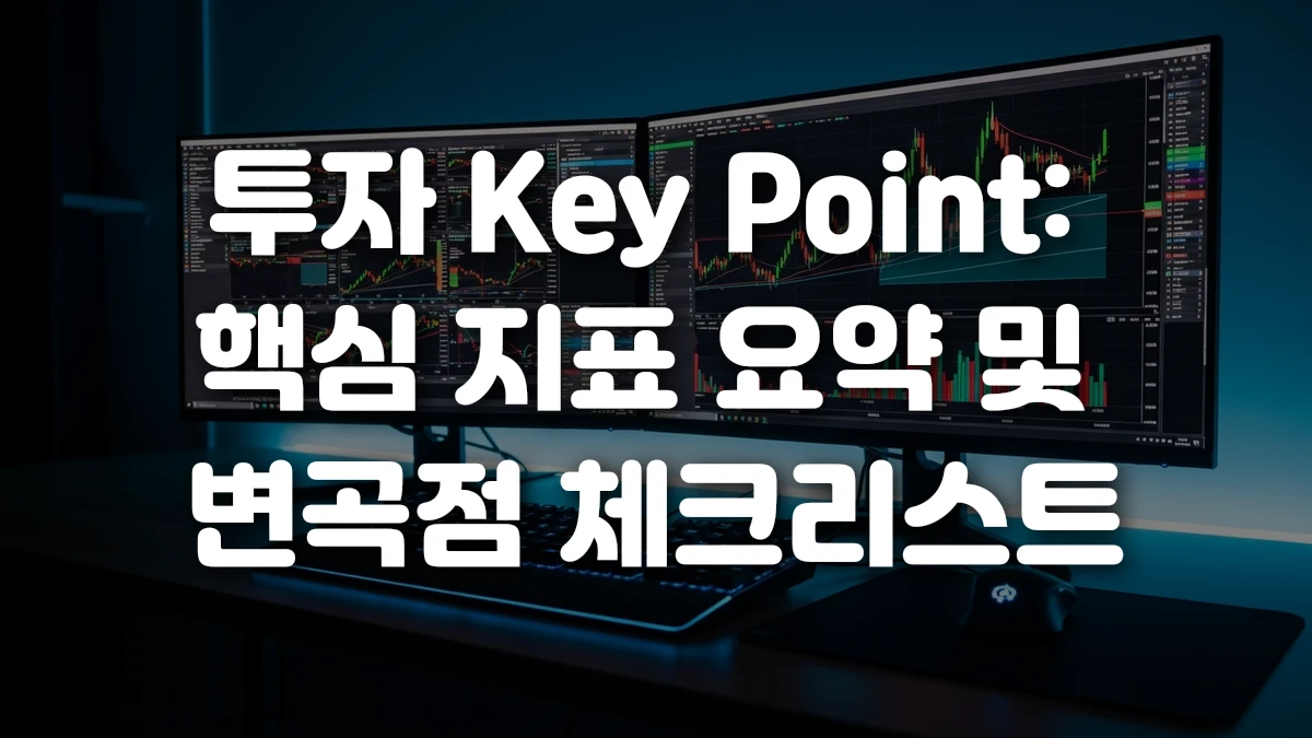 투자 Key Point 핵심 지표 요약 및 변곡점 체크리스트