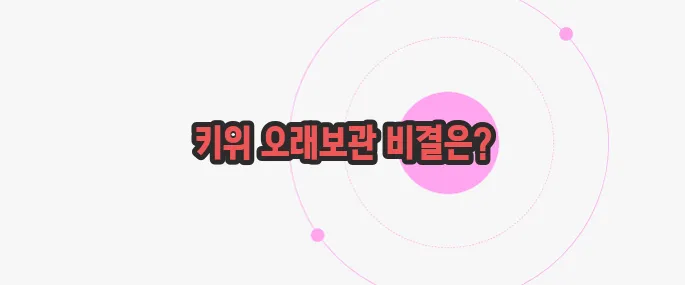 키위 보관법 한번 짚어보죠