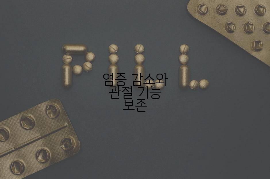 염증 감소와 관절 기능 보존