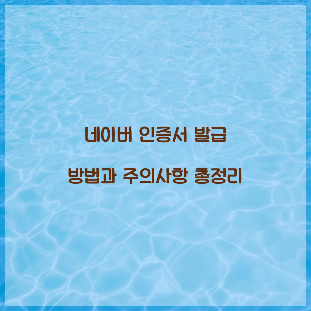네이버 인증서 발급