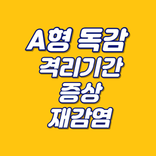 a형 독감 격리기간 증상 및 재감염