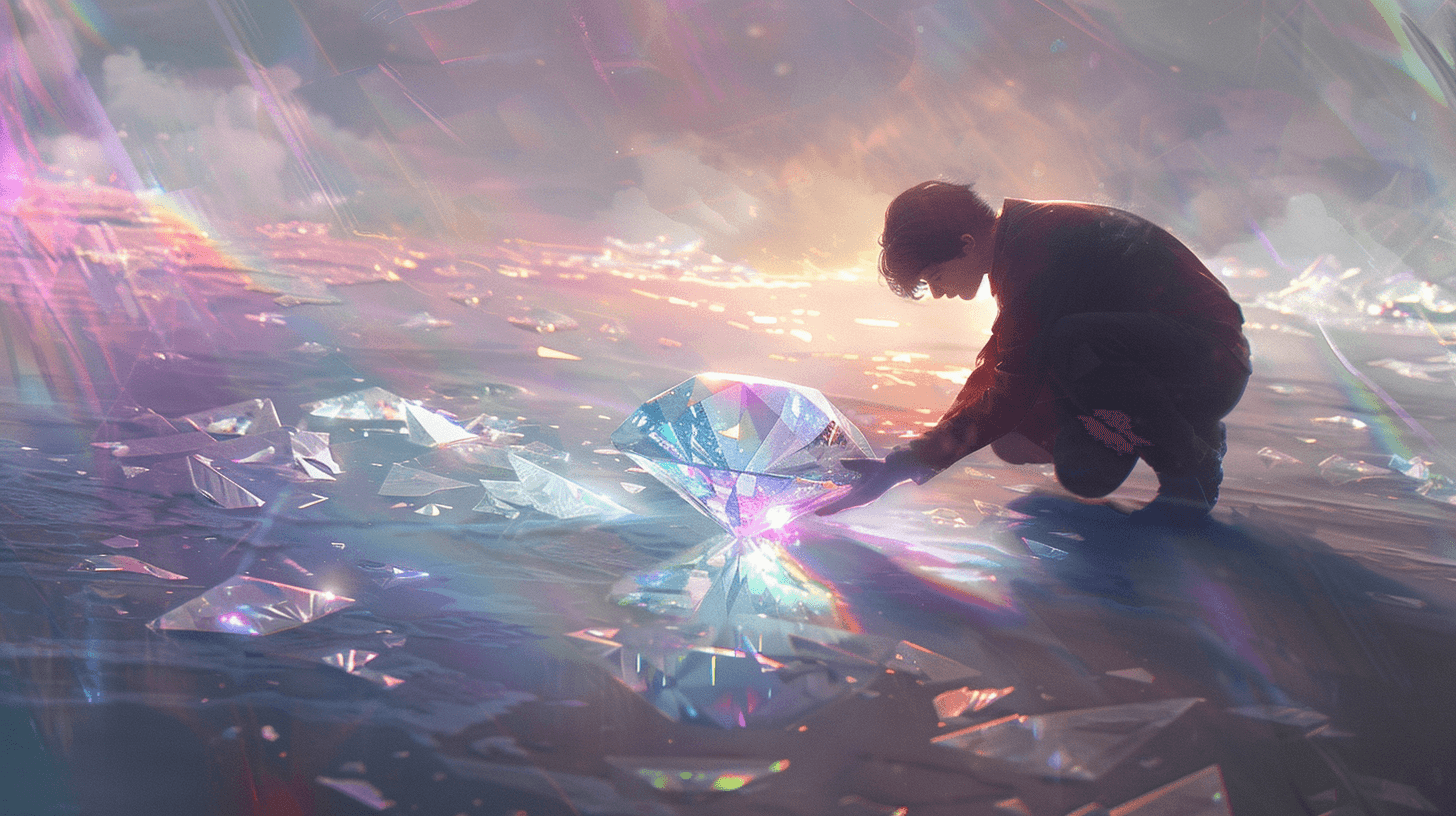 diamond-dream-picking-shining-gem-person-holding-rainbow-light-success-wealth-luck