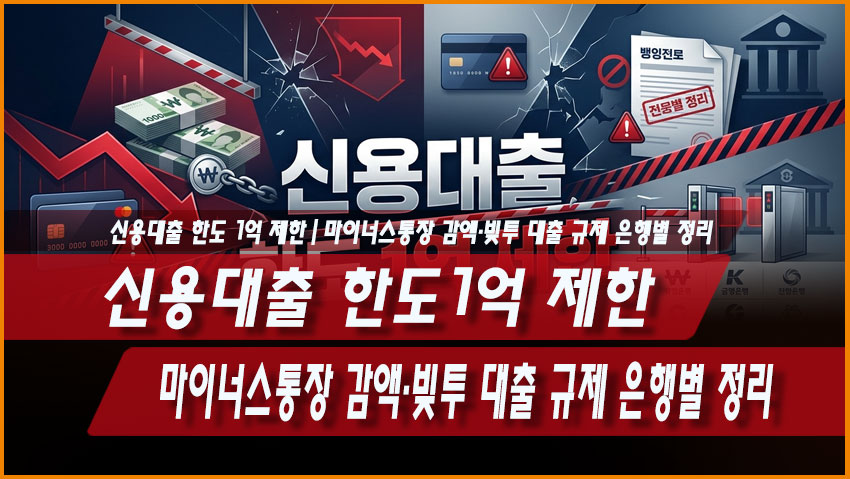 신용대출 한도 1억 제한｜마이너스통장 감액&middot;빚투 대출 규제 은행별 정리