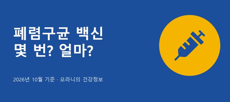 폐렴구균 예방접종 횟수와 비용