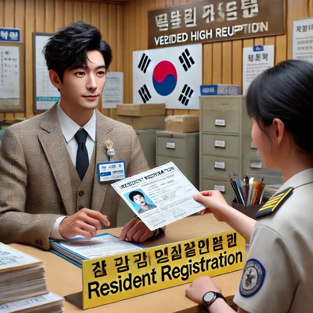 주민등록 서류를 확인 중인 정부지원 신청자 