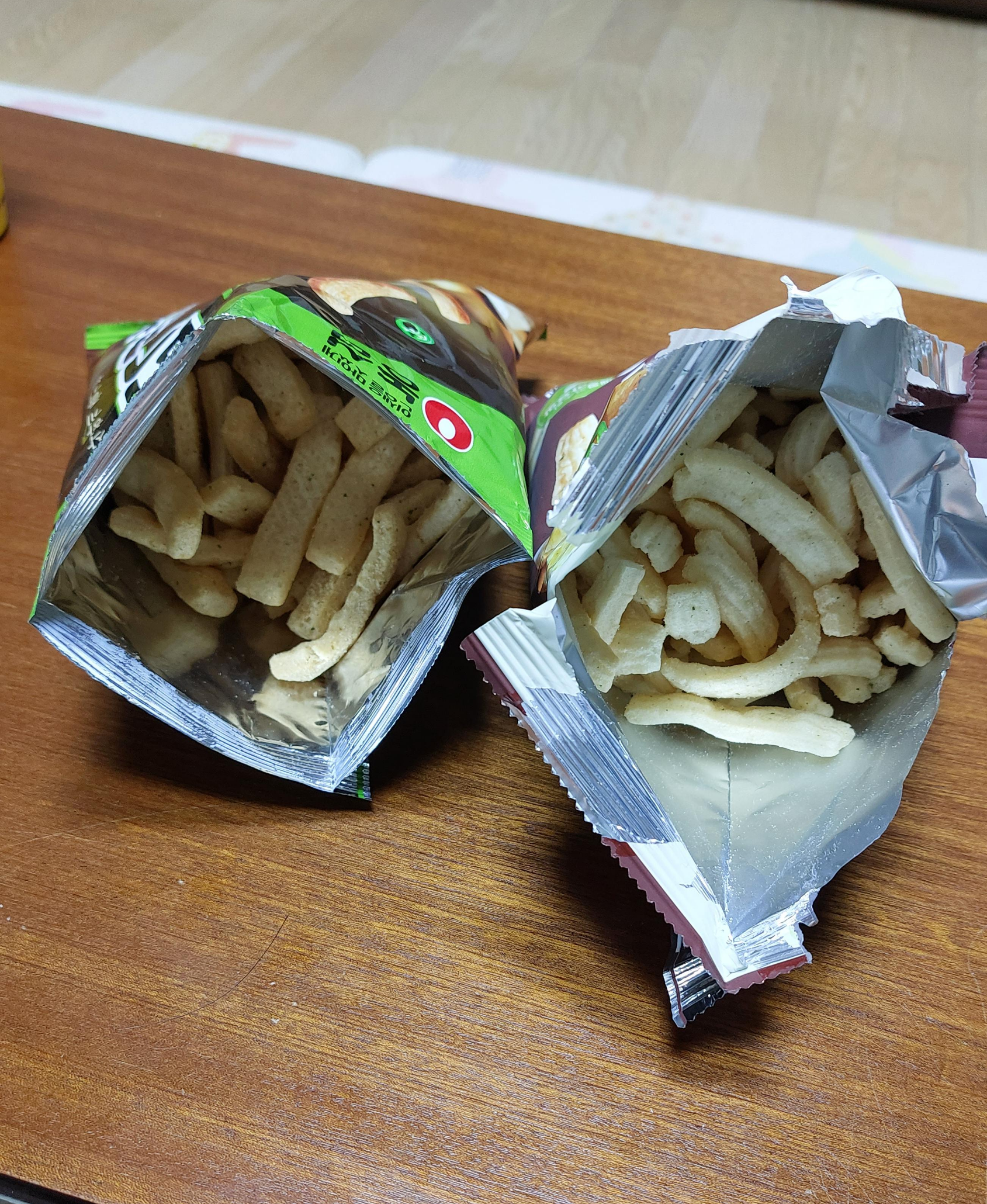 농심먹태깡, 홈플러스 황태킹 모양 비교