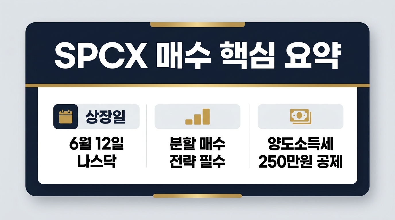 SPCX 상장일 매수 방법 양도세 신고 요약 카드 2026년