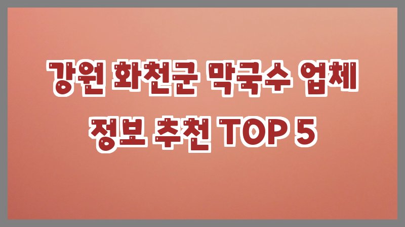 강원 화천군 막국수