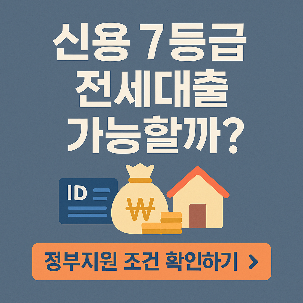 신용7등급도 전세대출 가능? 버팀목&middot;청년&middot;신혼부부 대출 조건 비교 (2026 최신)