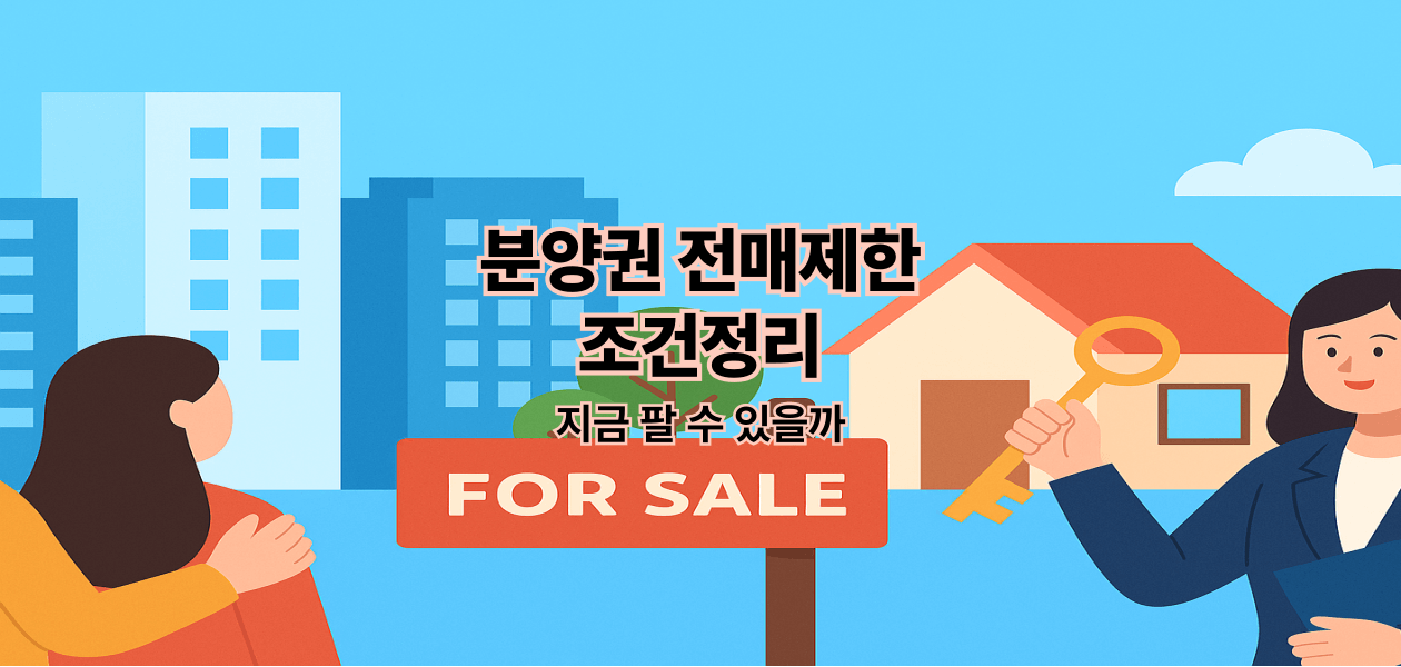 분양권 전매제한 조건정리|지금 팔 수 있을까