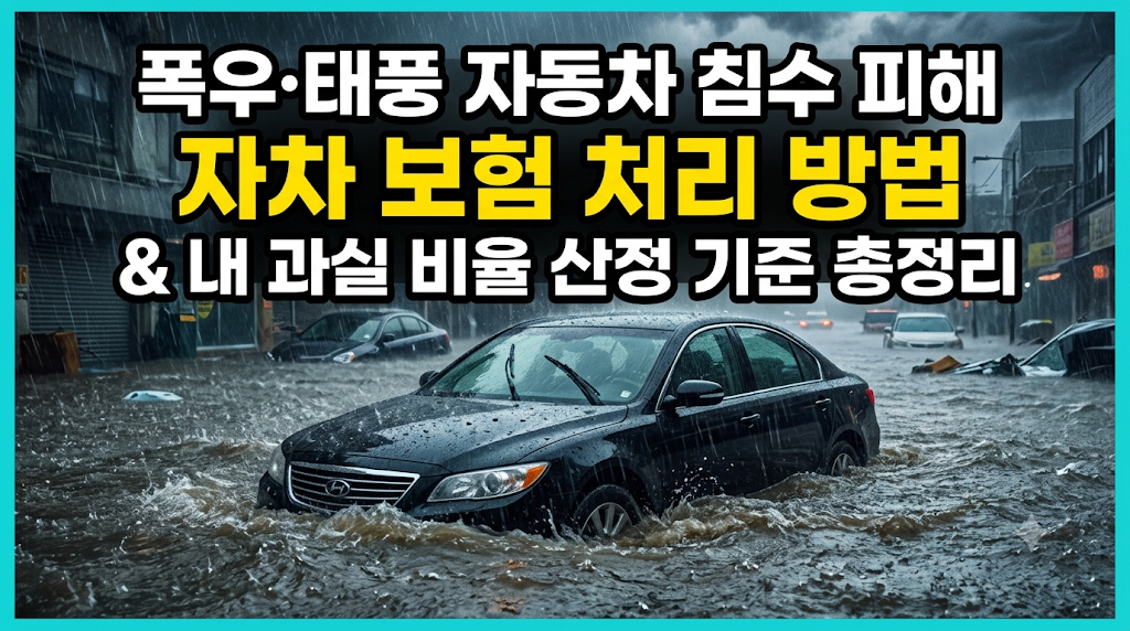 폭우 태풍 자동차 침수 피해 자차 보험 처리 방법과 내 과실 비율 산정 기준 총정리