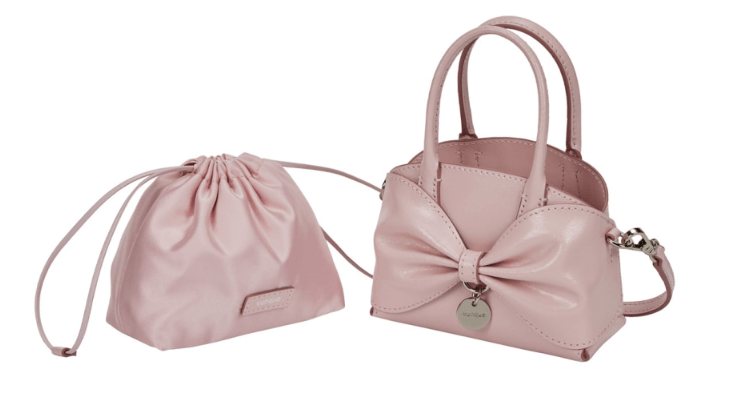 분크-핑크색-리본-가방