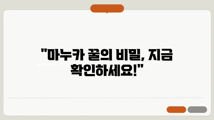 마누카꿀효능 BEST 6