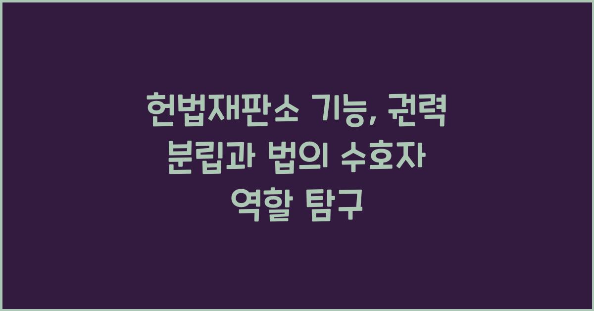 헌법재판소 기능