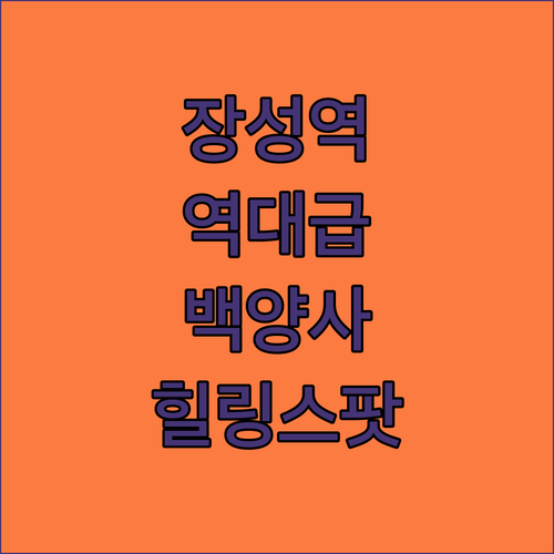 장성역 근처 깨끗한 숙소와 백양사 인..