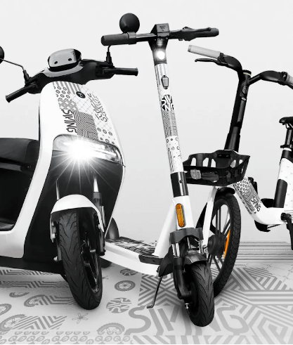 왼쪽부터 전동바이크. 스쿠터, 자전거