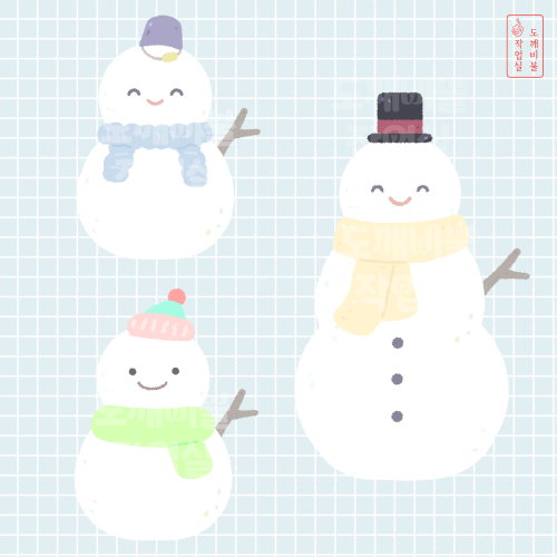 겨울환경구성도안 소재 눈사람들
