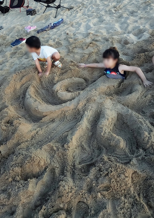 문어 모양의 모래짐질