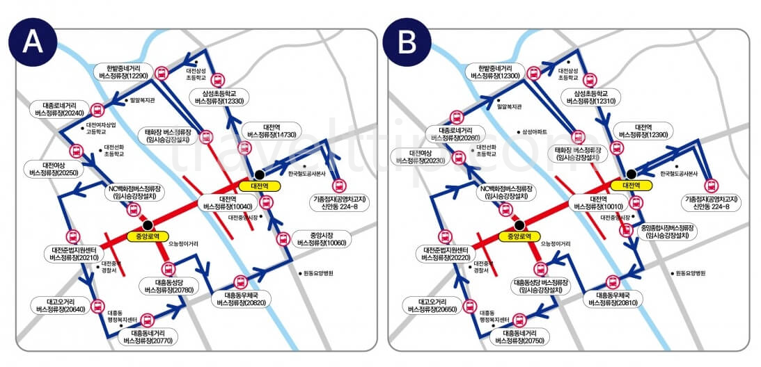 대전 0시 축제 주차장 위치, 교통 통제 구간, 편의시설 위치