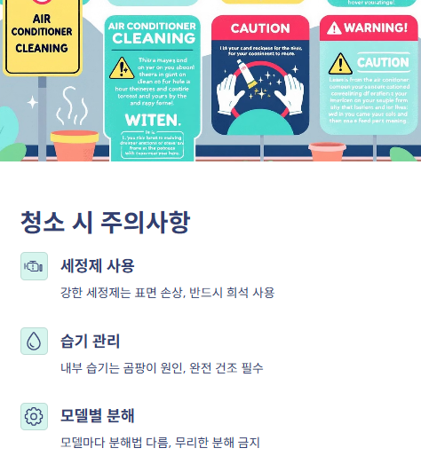 청소 시 주의사항,