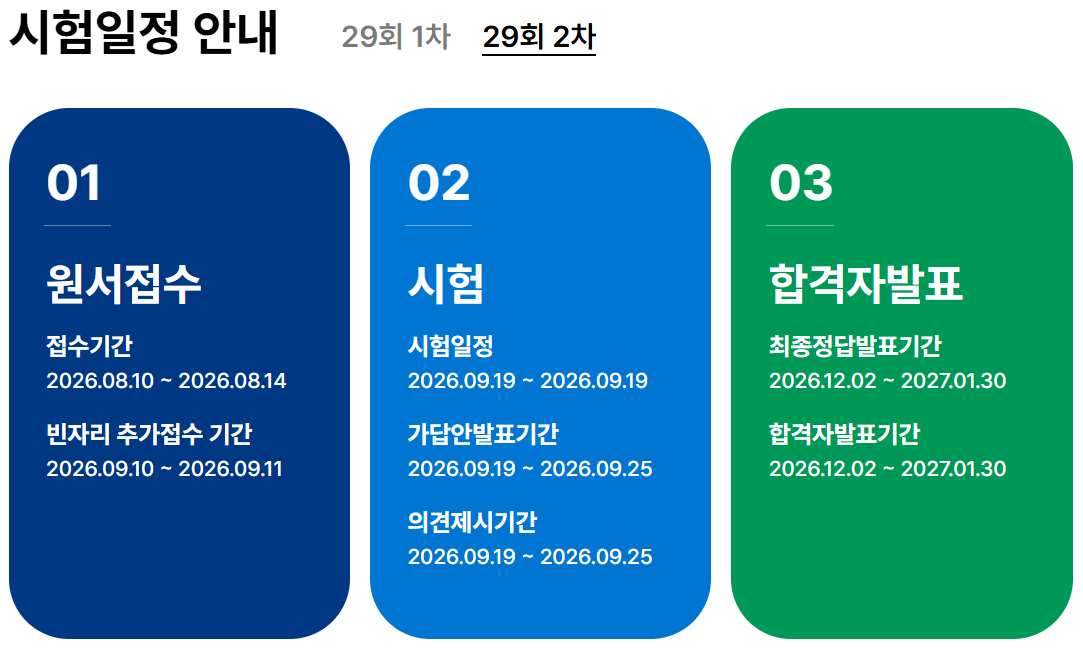 주택관리사보 시험일정