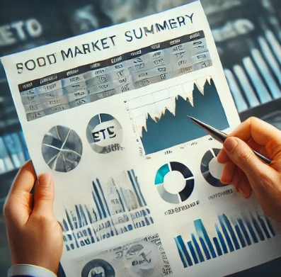 요약된 자료를 분석하는 모습