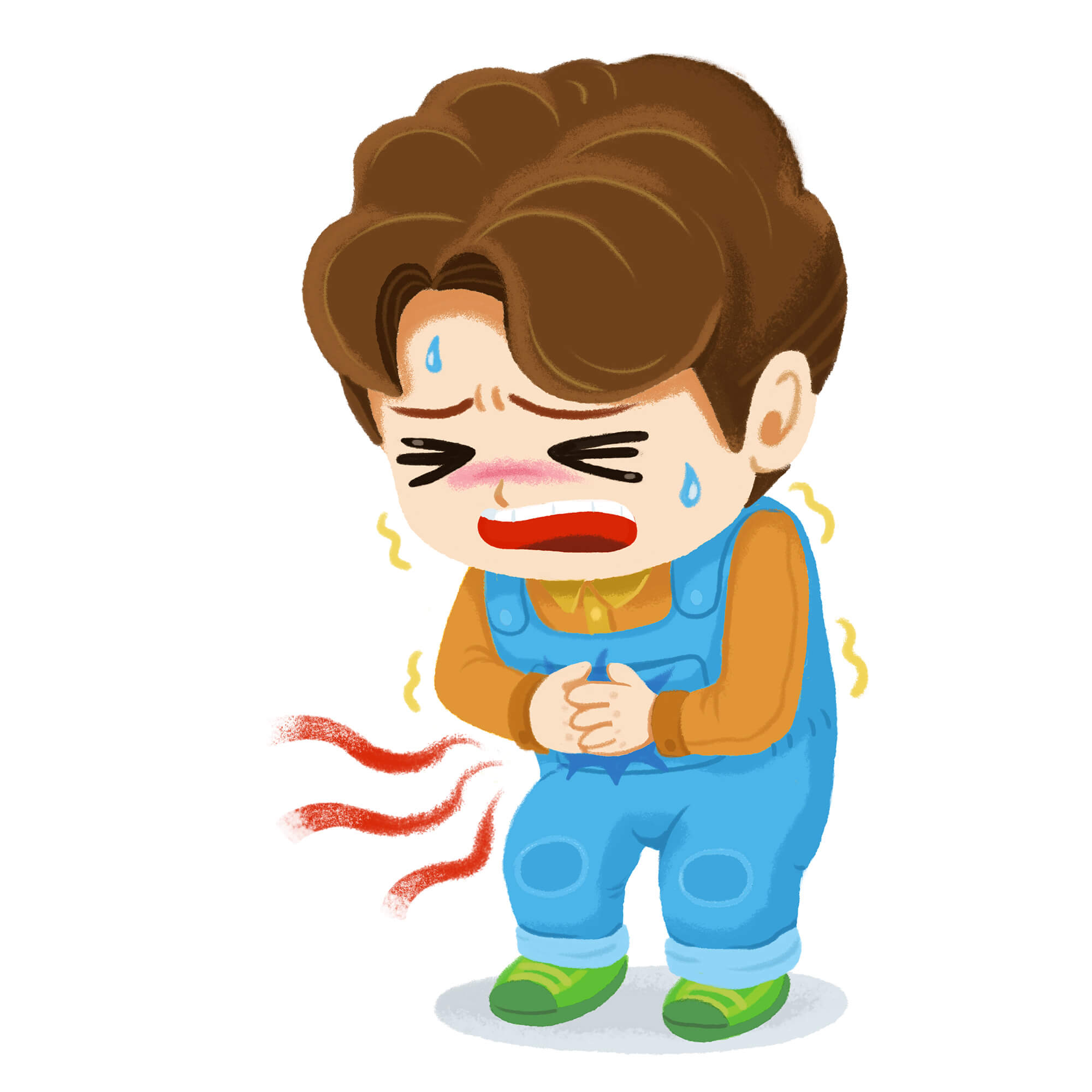 장염에 걸려 아픈 아이