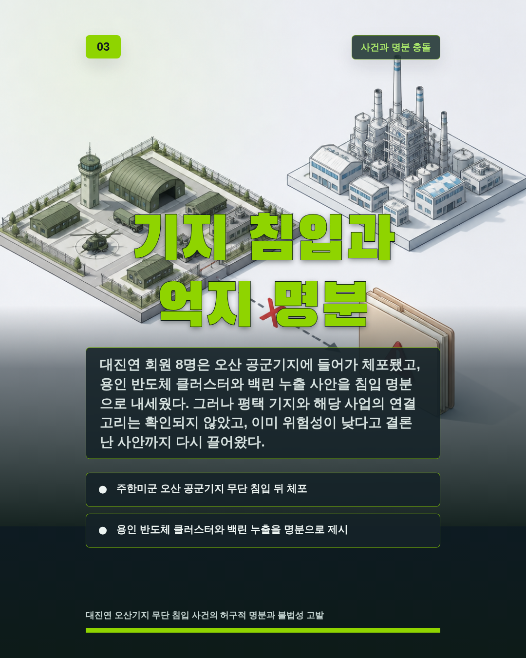 기지 침입과 억지 명분
