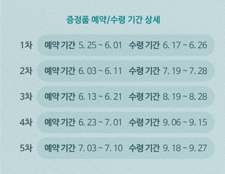 프리퀀시 증정품 예약기간