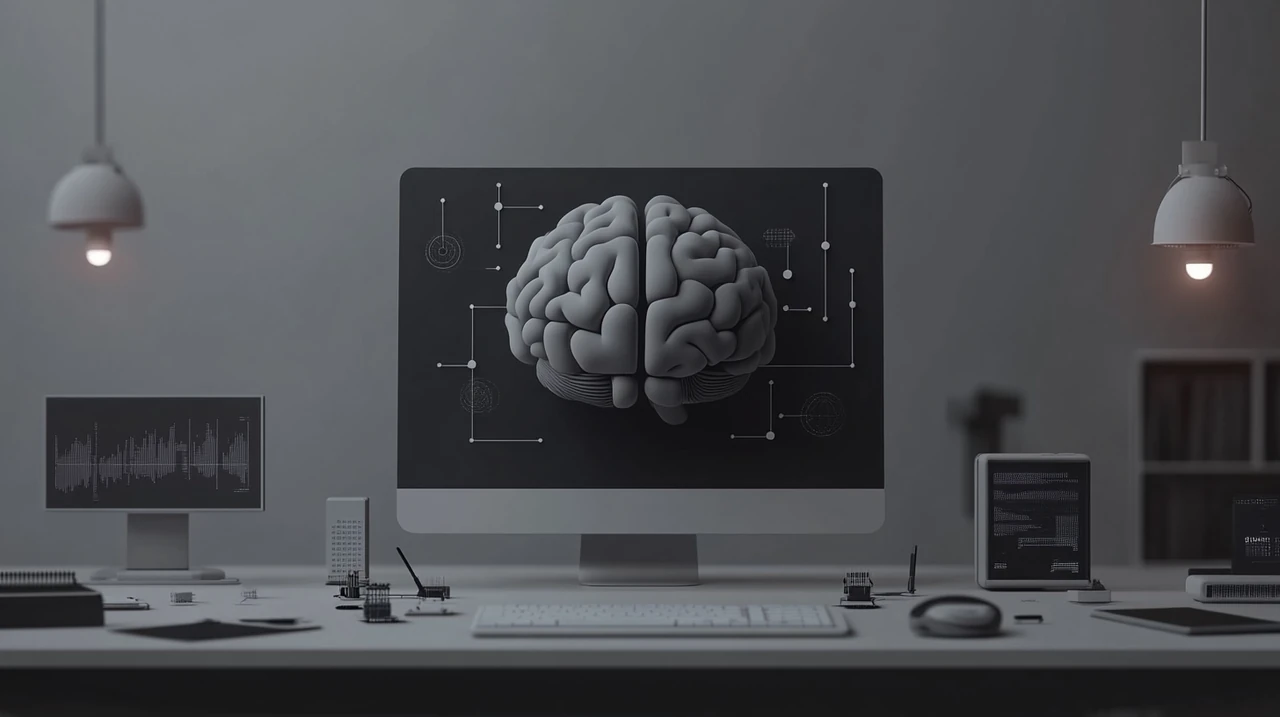 AI 인프라 구성 요소를 설명하는 도표, 교육적인 환경, 명확한 레이블과 정보 전달 강조