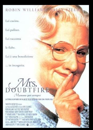 로빈 윌리엄스 주연 영화 미세스 다웃파이어 포스터.