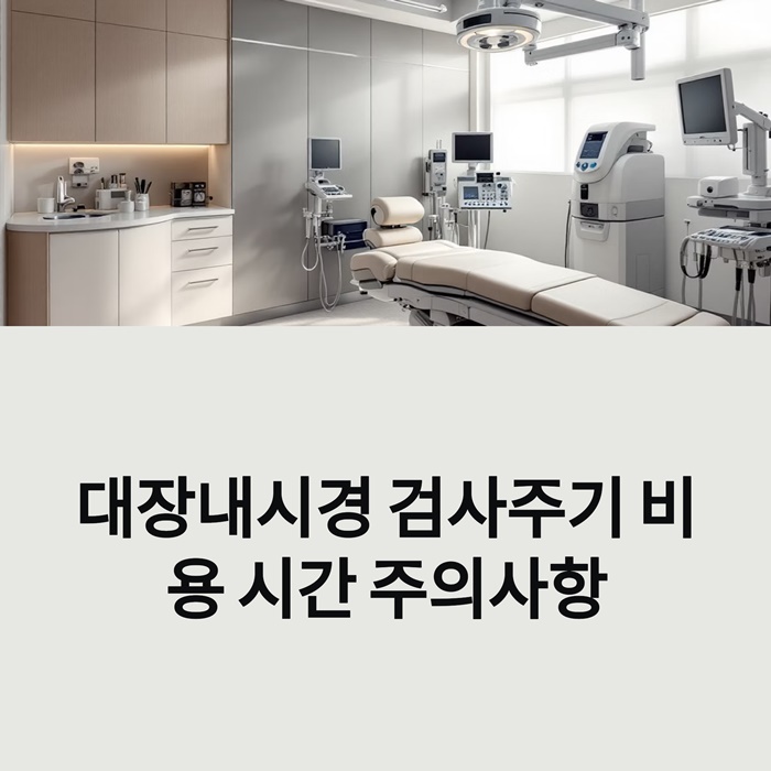 대장내시경 검사주기, 비용, 시간, 주의사항 요약 이미지