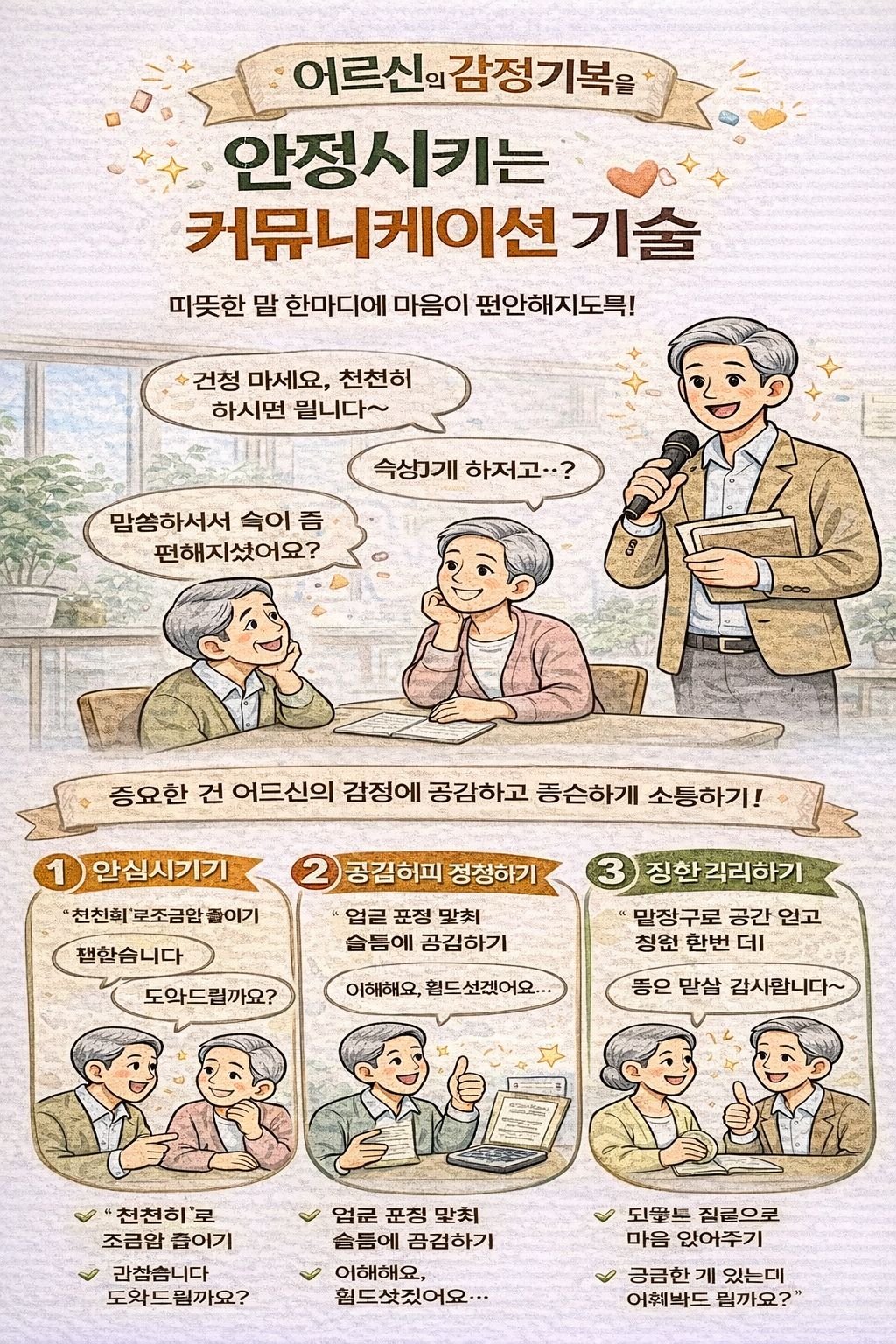 어르신의 감정 기복을 안정시키는 커뮤니케이션 기술