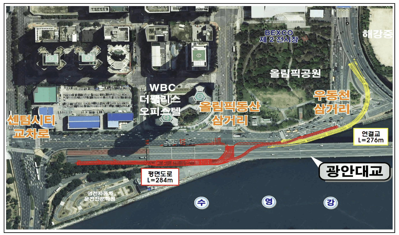 광안대교접속도로-위치도