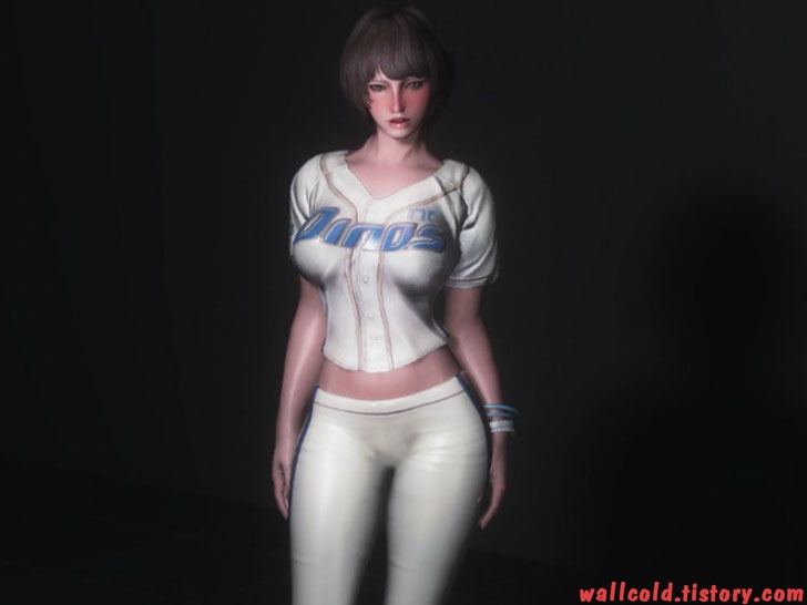 스카이림 의상 - 캐쥬얼 의상 baseball clothes hdt skyrim mod 002