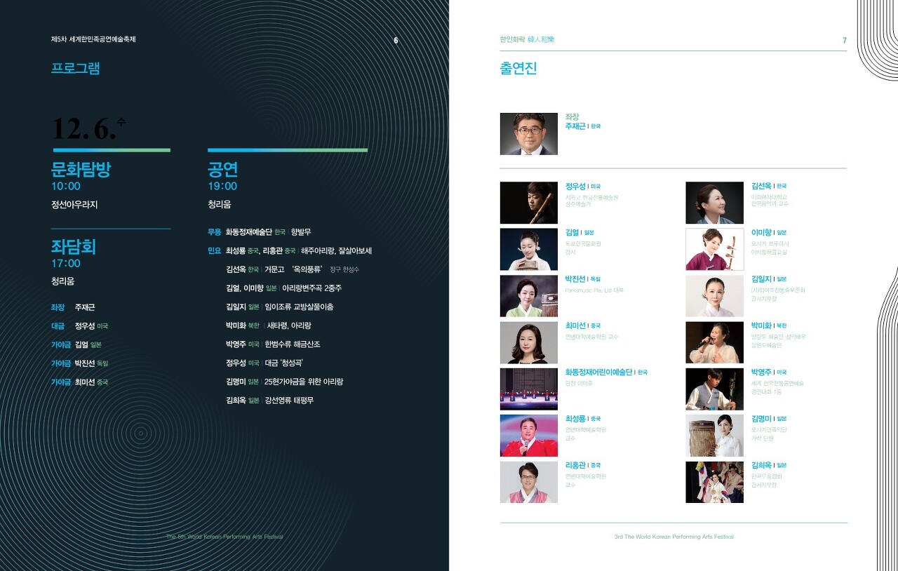 제5차 세계한민족공예술축제 프로그램