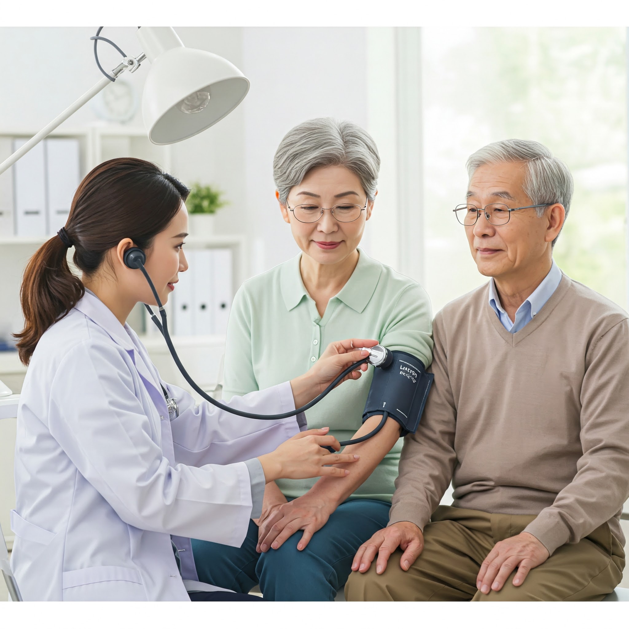 부모님이 건강 검진 받는 이미지