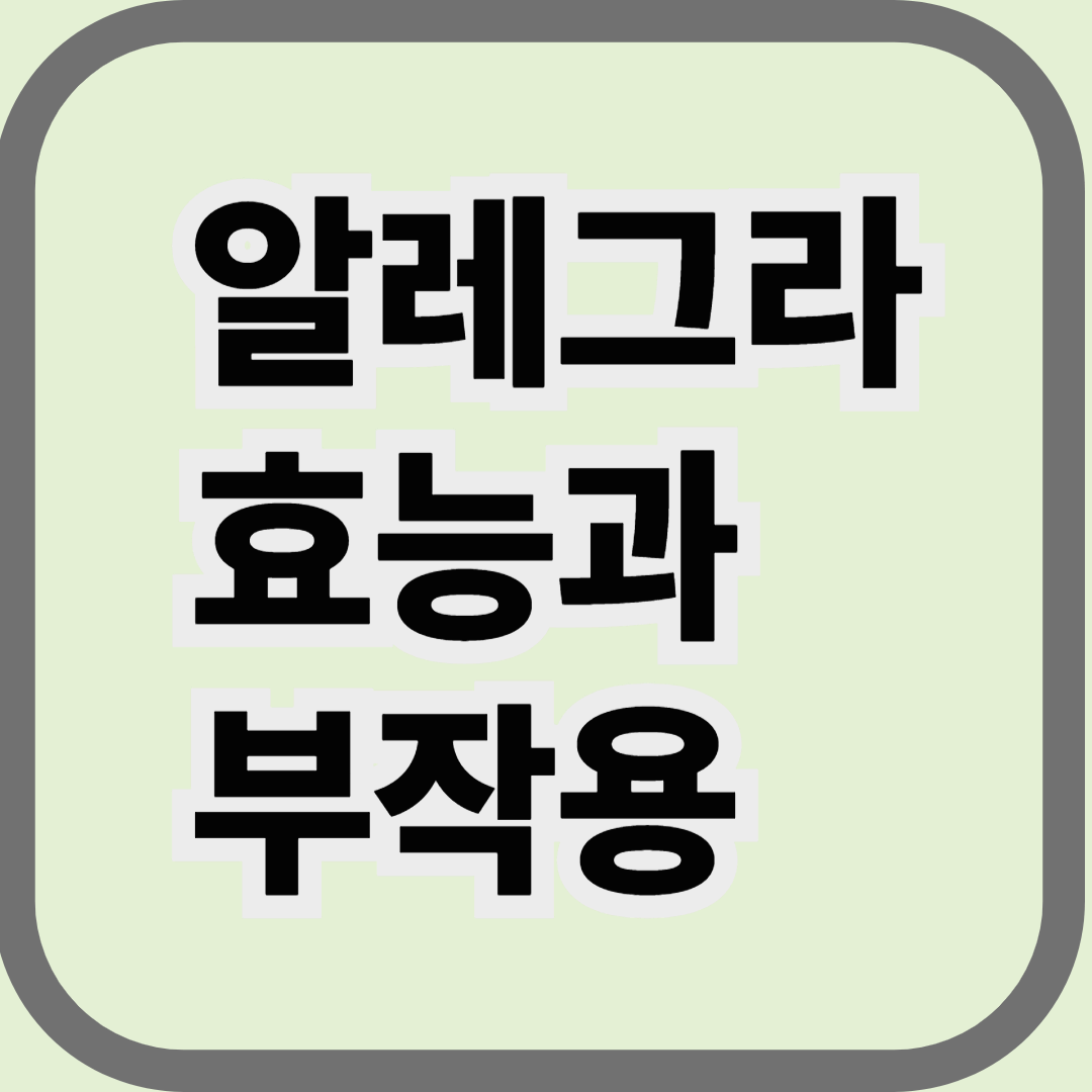 알레그라 120mg, 효과부터 복용법까지 완벽 정리