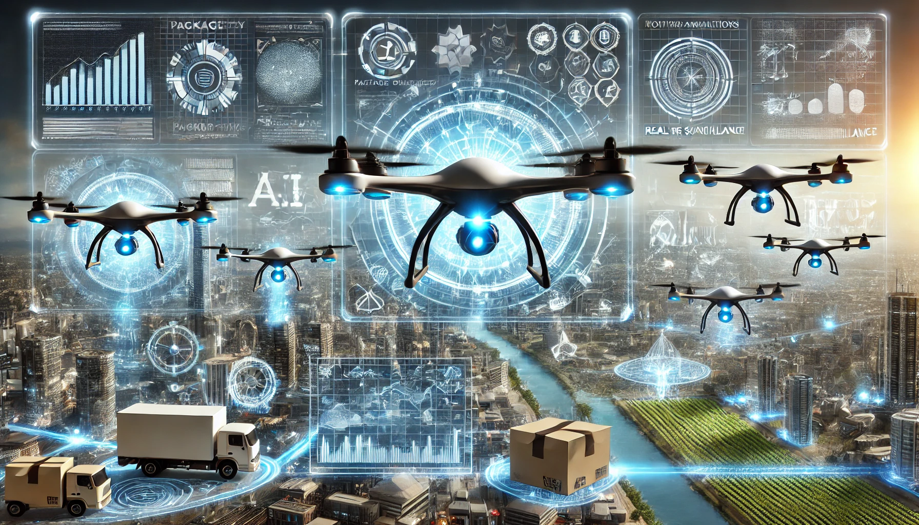 AI기반의 드론을 나타내는 이미지