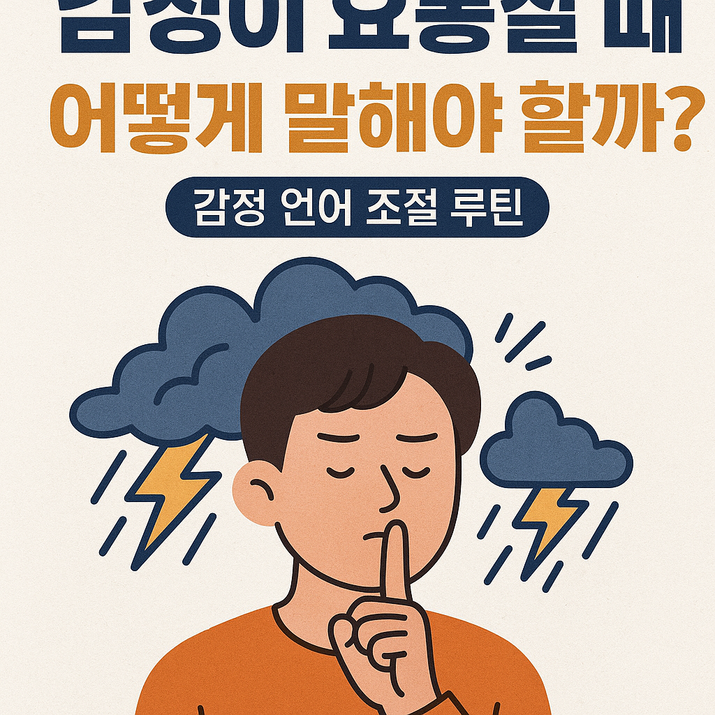 감정 조절과 자기인식을 주제로 한 디지털 일러스트 썸네일 이미지